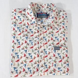 Burlebo Duck Print Short Sleeve Button Down Shirt